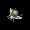 Diamond bug fly brooch big